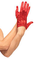 Рукавички сексуальні One Size Mini Cropped Satin Gloves від Leg Avenue