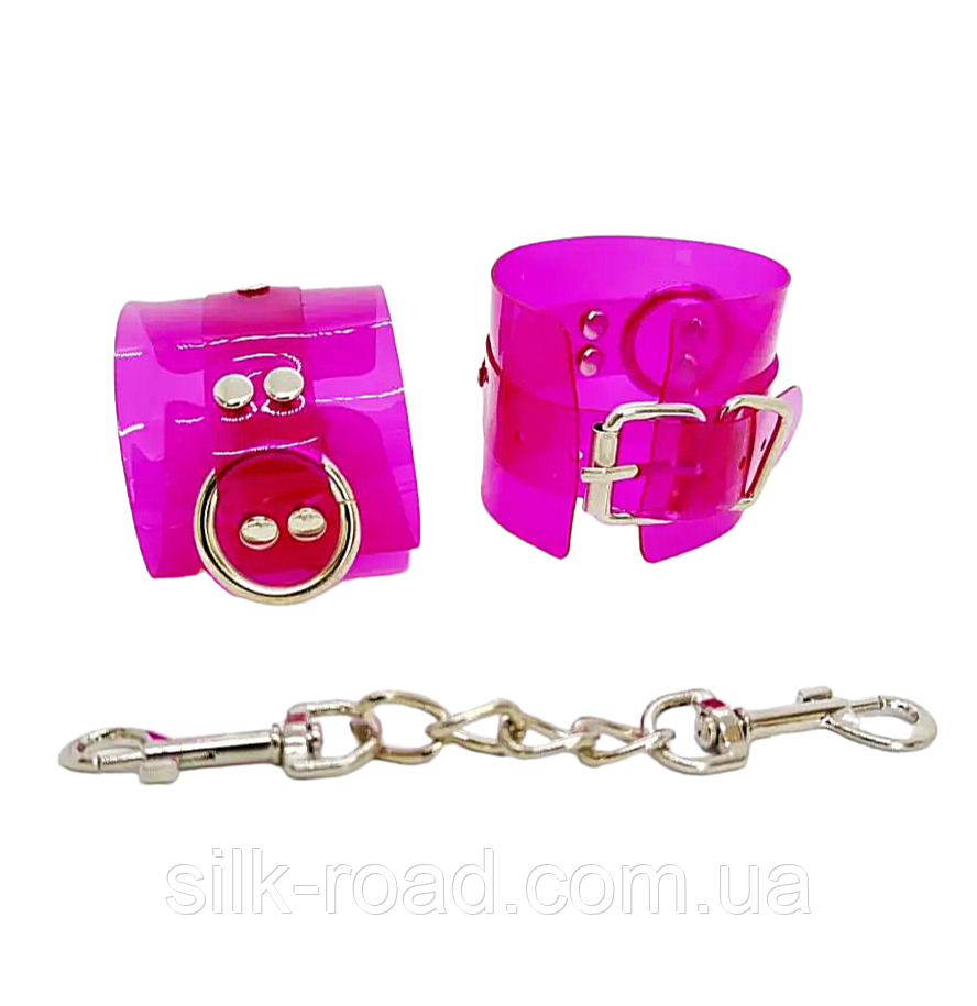 Наручники DS Fetish Handcuffs transparent, рожевий