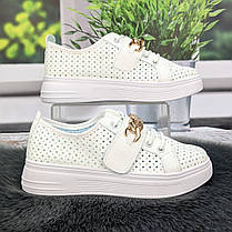 Сліпони жіночі Princess білі перфоровані еко-шкіра 8036, фото 2