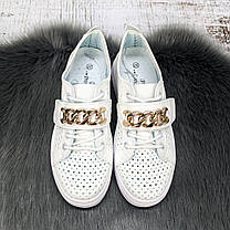 Сліпони жіночі Princess білі перфоровані еко-шкіра 8036, фото 5