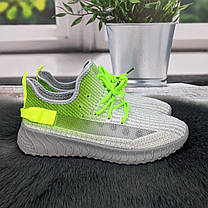 Кросівки жіночі FDEK сірі з салатовим текстильні 8029, фото 4