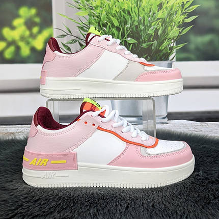 Кросівки жіночі Ditof білі з рожевим еко-шкіра 8030, фото 1