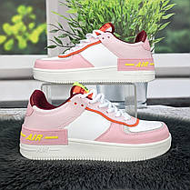 Кросівки жіночі Ditof білі з рожевим еко-шкіра 8030, фото 2