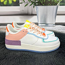 Кросівки жіночі Ditof білі з фіолетовим еко-шкіра 8030, фото 4