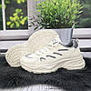 Кросівки жіночі Ouqidageni молочні із сірим на об'ємній підошві демісезонні 8037, фото 6
