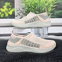 Кросівки жіночі Крок рожеві з сірим текстильні 8032, фото 2