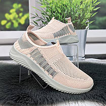 Кросівки жіночі Крок рожеві з сірим текстильні 8032, фото 3