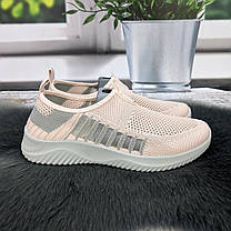 Кросівки жіночі Крок рожеві з сірим текстильні 8032, фото 4