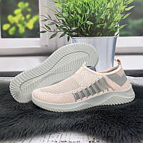 Кросівки жіночі Крок рожеві з сірим текстильні 8032, фото 5