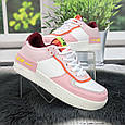 Кросівки жіночі Ditof білі з рожевим еко-шкіра 8030, фото 3