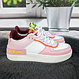 Кросівки жіночі Ditof білі з рожевим еко-шкіра 8030, фото 7