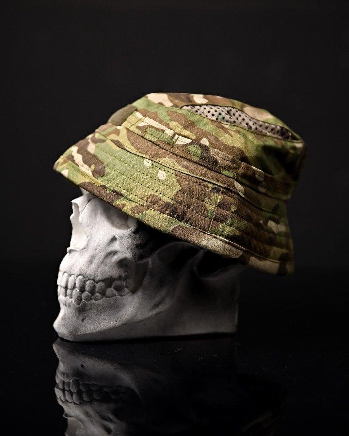 Тактична панама 7.62 Мультикам із сітчастими вставками: захисний головний убір із саржі для полювання, риболовлі, туризму