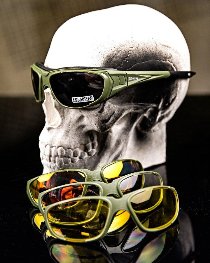 Тактичні сонцезахисні окуляри Daisy: ударостійкі полікарбонатні лінзи, UV400, TR90 оправа, 29 г для страйкболу, туризму, спорту