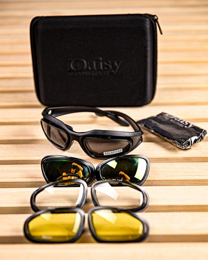 Тактичні сонцезахисні окуляри Daisy: ударостійкі полікарбонатні лінзи, UV400, TR90 оправа, 29 г для страйкболу, туризму, спорту, фото 1