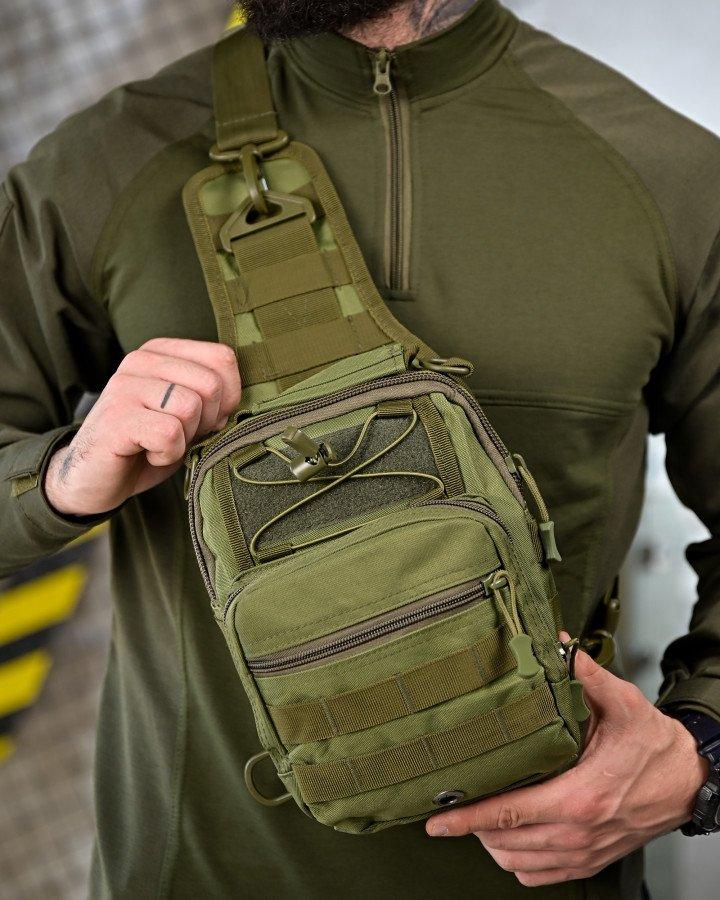 Тактична сумка нагрудна X-Tactical Олива — компактна, містка, зручна