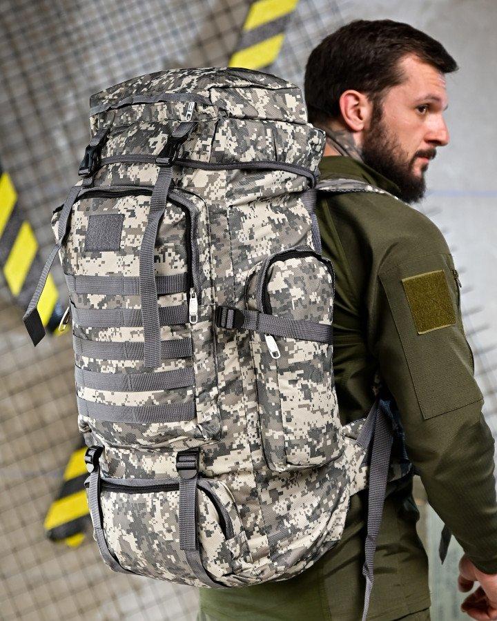 Тактичний рюкзак Darvall Pixel Grey 50 л: водостійкий нейлоновий рюкзак для військових, кемпінгу та туризму