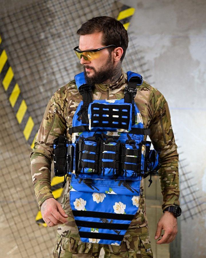 Тактична плитоноска Netflix Sir із 4 швидкими скидами, напашником та підсумками: Cordura 1000D для плит 25х30 см