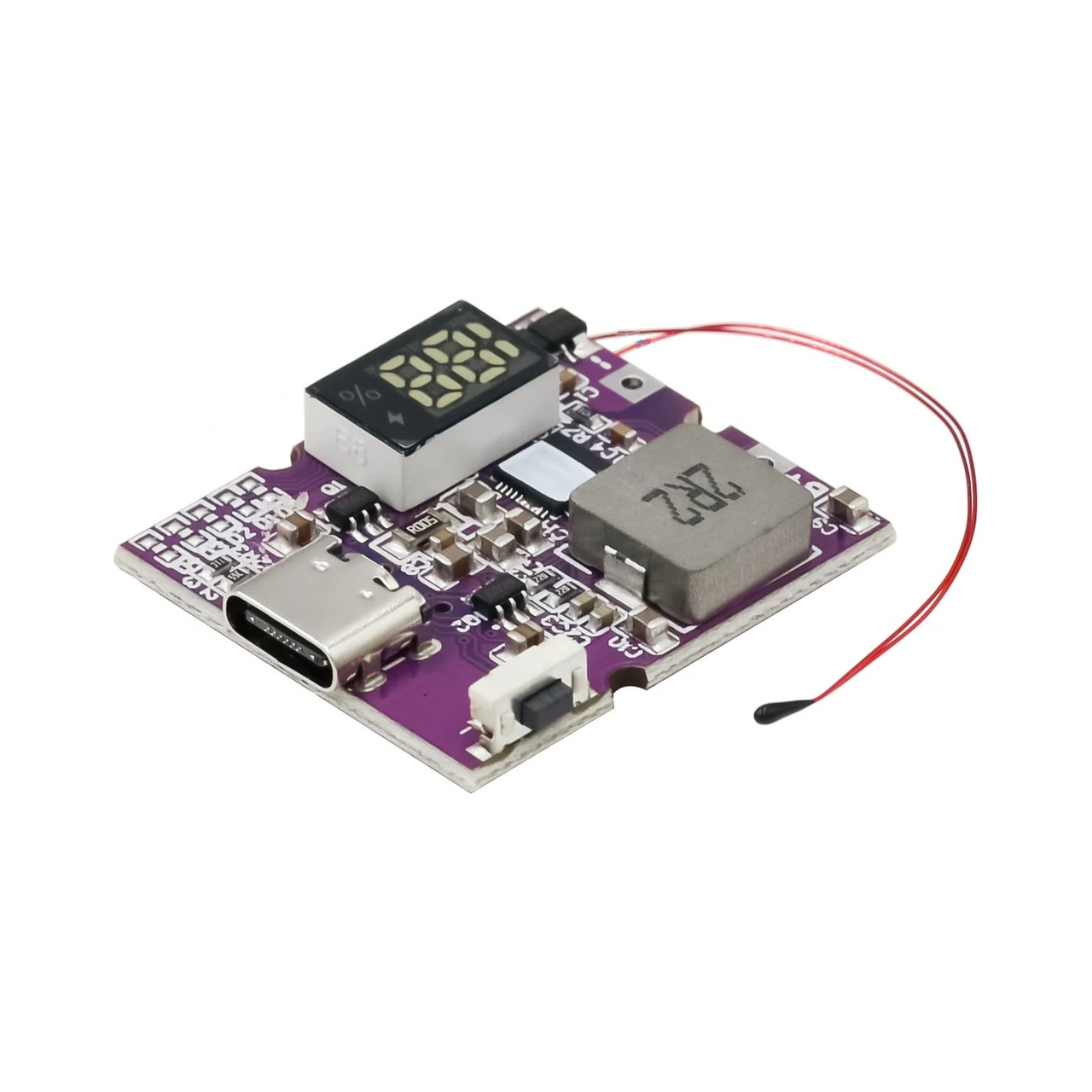 Плата для повербанку 1×USB-C, 22.5W, LED дисплей, підтримка PD/QC 3.0/2.0,для Li-ion/Li-pol акумуляторів