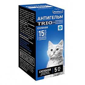 Суспензія від глистів Антигельм TRIO для собак та котів, 5 мл