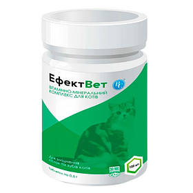 Вітаміни для котів ЕФЕКТВЕТ для зміцнення кісток та зубів, 100 таб