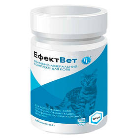 Вітаміни для кастрованих котів ЕФЕКТВЕТ профілактика сечокам’яної хвороби, 100 таб