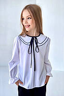 Школьная блуза c длинным рукавом для девочки Бланка 122-152р. Стильная школьная блузка для девочек