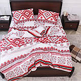 Полуторна постільна білизна 150х220 Український орнамент (20631) Бязь Ранфорс з бавовни, фото 2