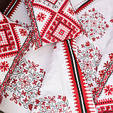 Полуторна постільна білизна 150х220 Український орнамент (20631) Бязь Ранфорс з бавовни, фото 3