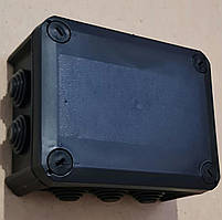 Коробка розподільча герметична зовнішня квадратна IP55 150х115x65мм чорна (Neomax)