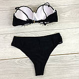 Купальник роздільний чорний із декоративними ланцюжками M 44, фото 6