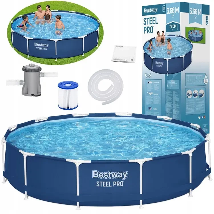Каркасний басейн із фільтром Bestway 3,05 х 0,76 м, фото 1