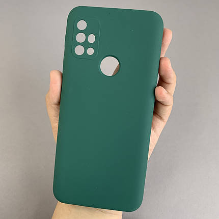 Чохол для Motorola Moto G10 силіконовий кейс чохол з мікрофіброю на телефон моторола мото г10 зелений r4e, фото 1