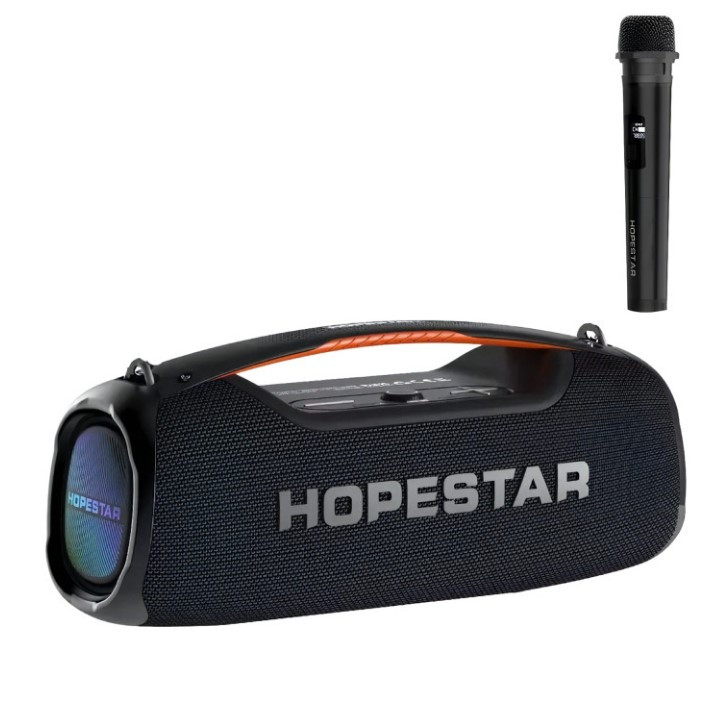 Акустична система Hopestar A60 з караоке, мікрофоном і потужністю 100 Вт Чорний, фото 1