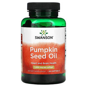 Олія насіння гарбуза Swanson Pumpkin Seed Oil 1000 мг 100 капс.
