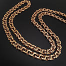Позолочений срібний ланцюжок чоловічий товстий. Позолота 585 ланцюжок срібло 925. Ширина 7 мм 65 см, фото 7