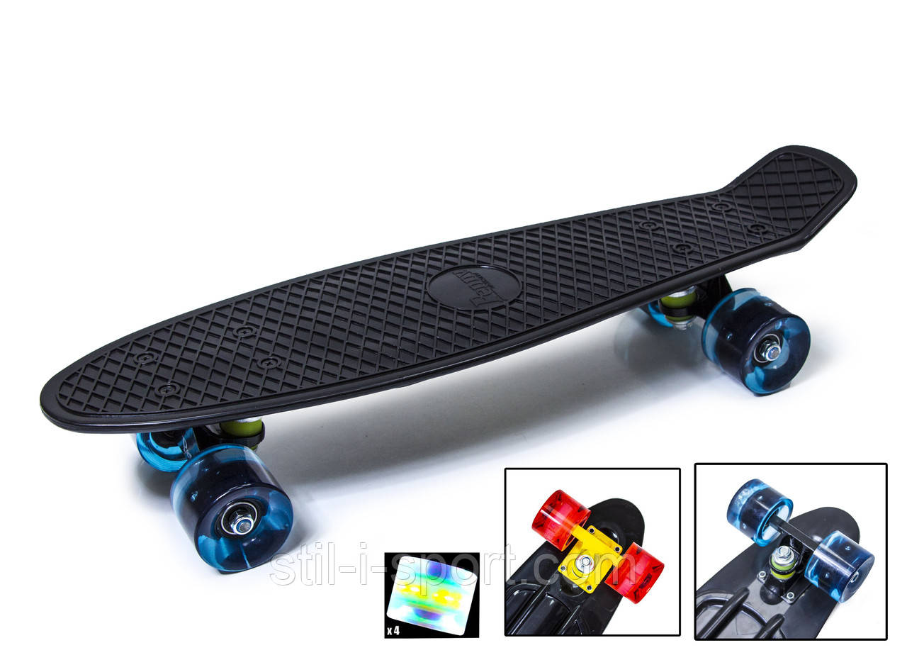 Penny Board Black Світні колеса, фото 1