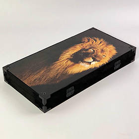 Ексклюзивні нарди "Лев" ручної роботи 40*20 см | Відмінний подарунок для любителя гри у нарди