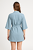 Жіночий домашній халат літній американський креп блакитний, фото 3