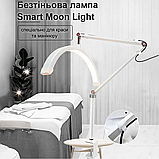 Лампа для нарощування вій та манікюру - безтіньова LED лампа для бьюті-майстра настільна Smart Moon Light 20W HD-M3X Біла, фото 2