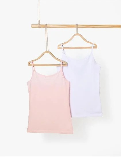 Майка для дівчинки Pepperts, 2 шт., зріст 146-152 (10-12 років), колір рожевий, білий