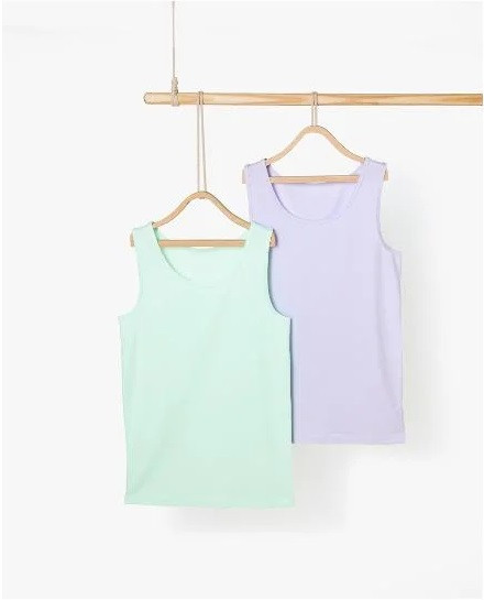 Майка для дівчинки Pepperts, 2 шт., зріст 134-140 (8-10 років), колір м'ятний, бузковий