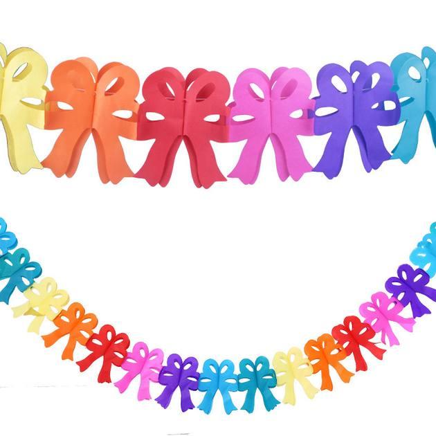 Гірлянда паперова різнобарвна Бантики, 3 м, фото 1