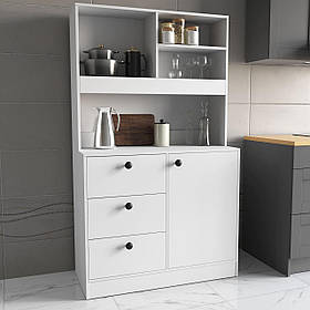 Шафа буфет для кухні з 3 відкритими і 2 закритими полицями для зберігання Буфет класичний з 3 шухлядами з ДСП