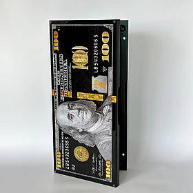 Великі нарди ручної роботи "Долар" 50×24×6см зі скляним полем | Подарунок директору