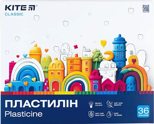 Пластилін восковий, 36 кольорів, 720 г, Kite "Classic" K-078