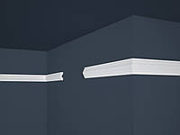 Плинтус потолочный Marbet E-18 Белый 38х18х2000 мм Багет потолочный белого цвета Молдинг на натяжной потолок