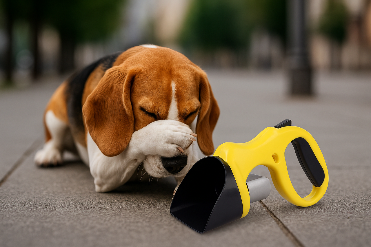 Автоматичний совок для прибирання за собаками Совок для збирання фекалій собак Pooper Scooper LS188 диспенсер, фото 1