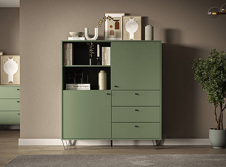 Буфет в сучасному стилі Aldo AL6 B2D/3S Accord, колір зелений дим, фото 1