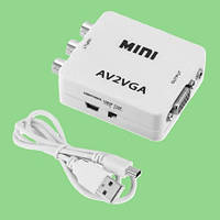 Відеоадаптер, конвертер AV (3 RCA) на VGA