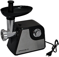 М'ясорубка електрична Grunhelm AMG180SJ, 1800 Вт, з реверсом, насадками для ковбас, терки та соку, чорна/срібляста, фото 2